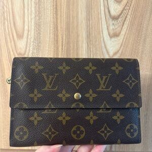 Auth LOUIS VUITTON Pochette Monogram passport Wallet Peeling Removed Inside